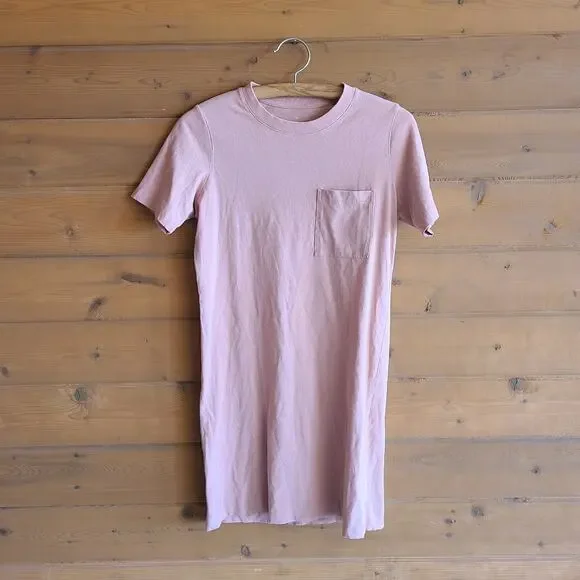 Everlane Dress Weekend Tee Cameo Pink XS Pocket Mini Short Sleeve Blush Preppy - Picture 2 of 4